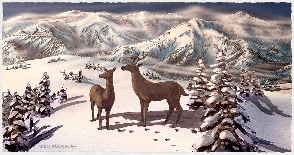 Deer Olympic Park - Acrylic Painting - DOWNLOAD